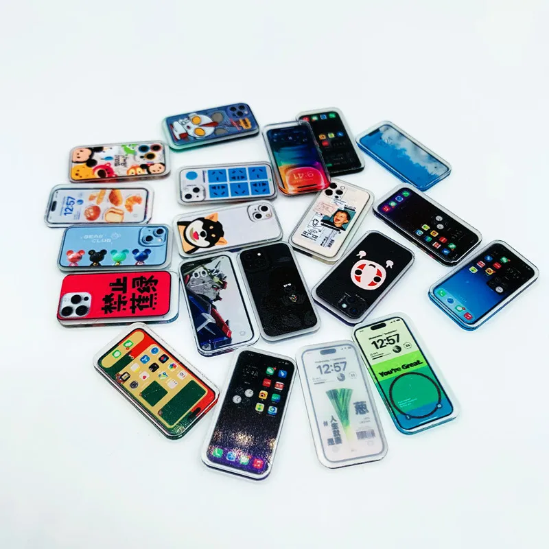 5 Pcs Multi-style Miniature Mini Acrylic Mobile Phone Model Toys for 1/12 Dollhouse Dolls Accessories Kids Pretend Play House