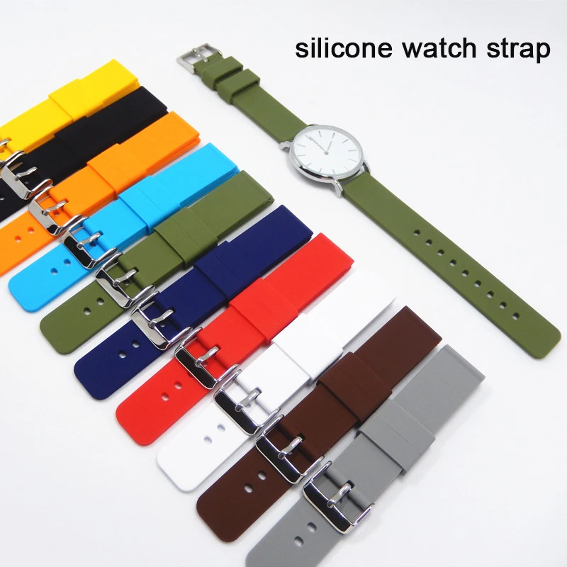 12mm 14mm 16mm 18mm 20mm 22mm Silicone Strap Quick Release Watchband for Samsung Galaxy Watch Huawei GT/2/2e/Pro Smart Watch