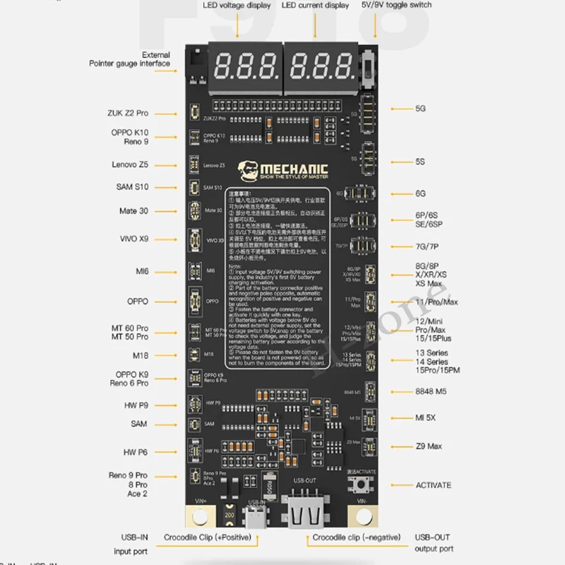 MECHANIC F918 Battery Activation Detection Board Battery Fast Charge For iPhone 5G-15 Pro Max HW Android One-click Activation