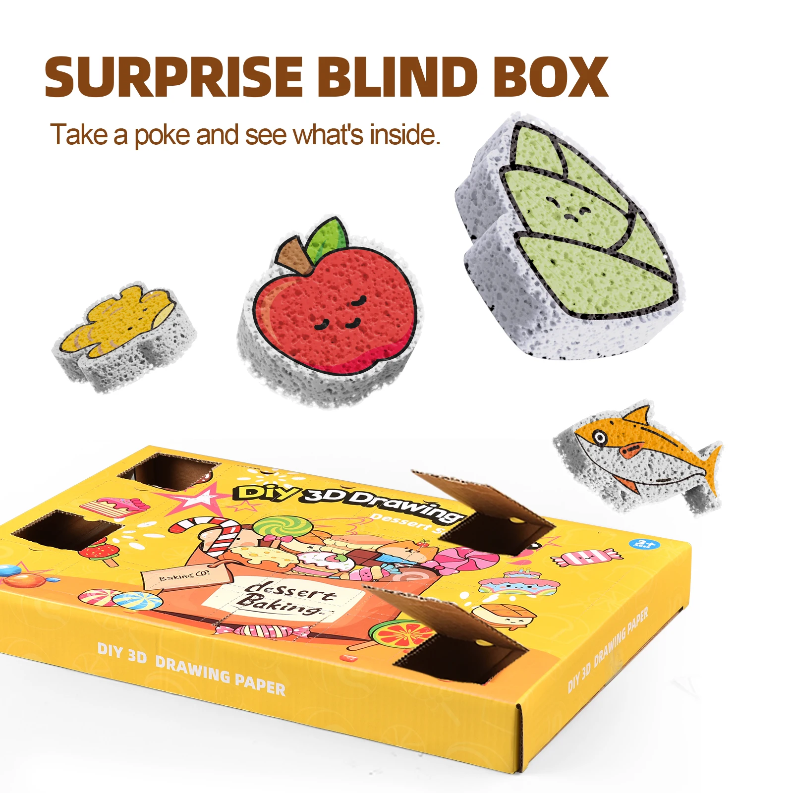 Kit blando de bricolaje de espuma 3D para niños, juguete interactivo para padres e hijos, formas de series de frutas y postres