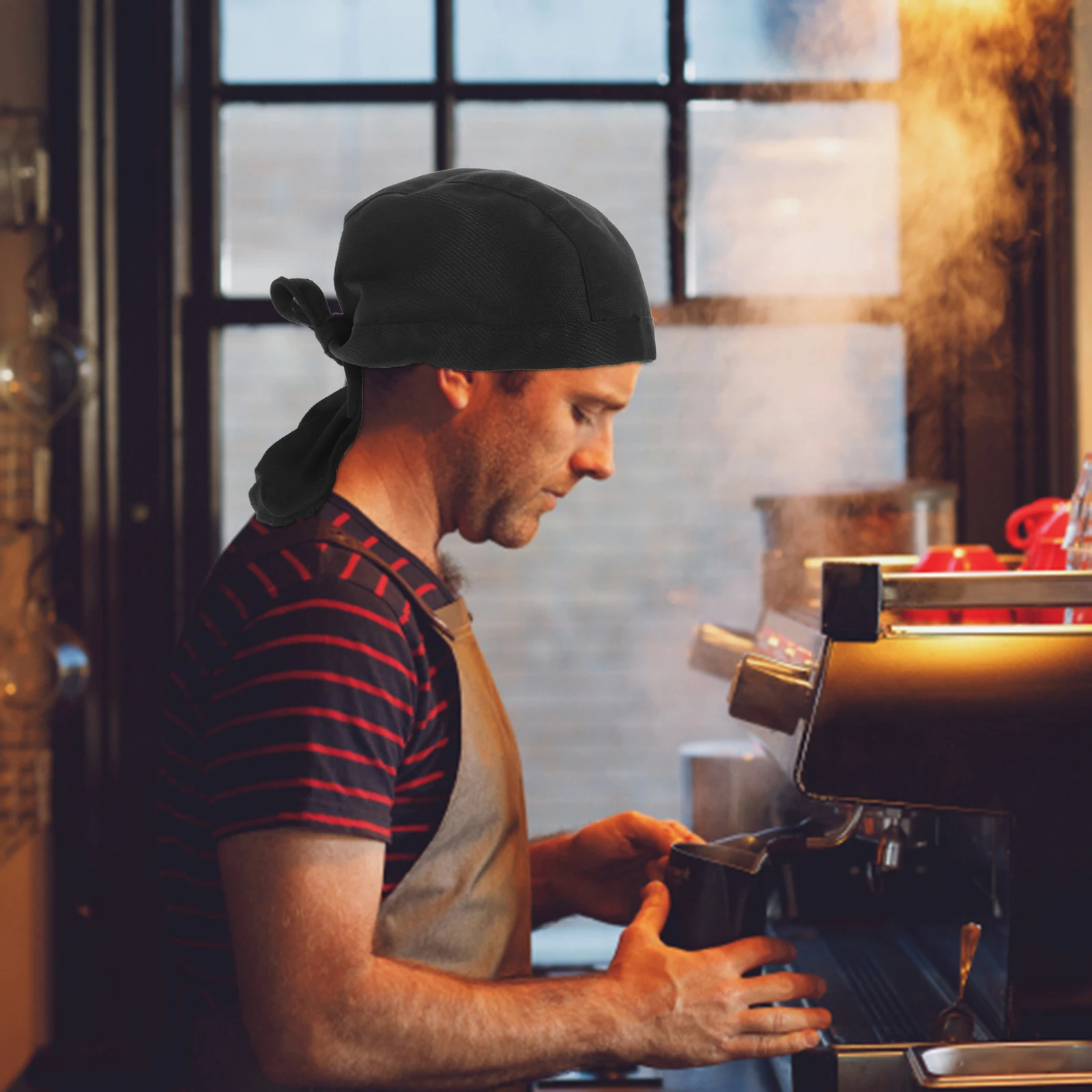 Kochmütze, Unisex, verstellbar, Küchen-Arbeitsmütze für Restaurantköche und Kellner, waschbare Baumwoll-Kochmützen für den Einsatz beim Grillen und im Café