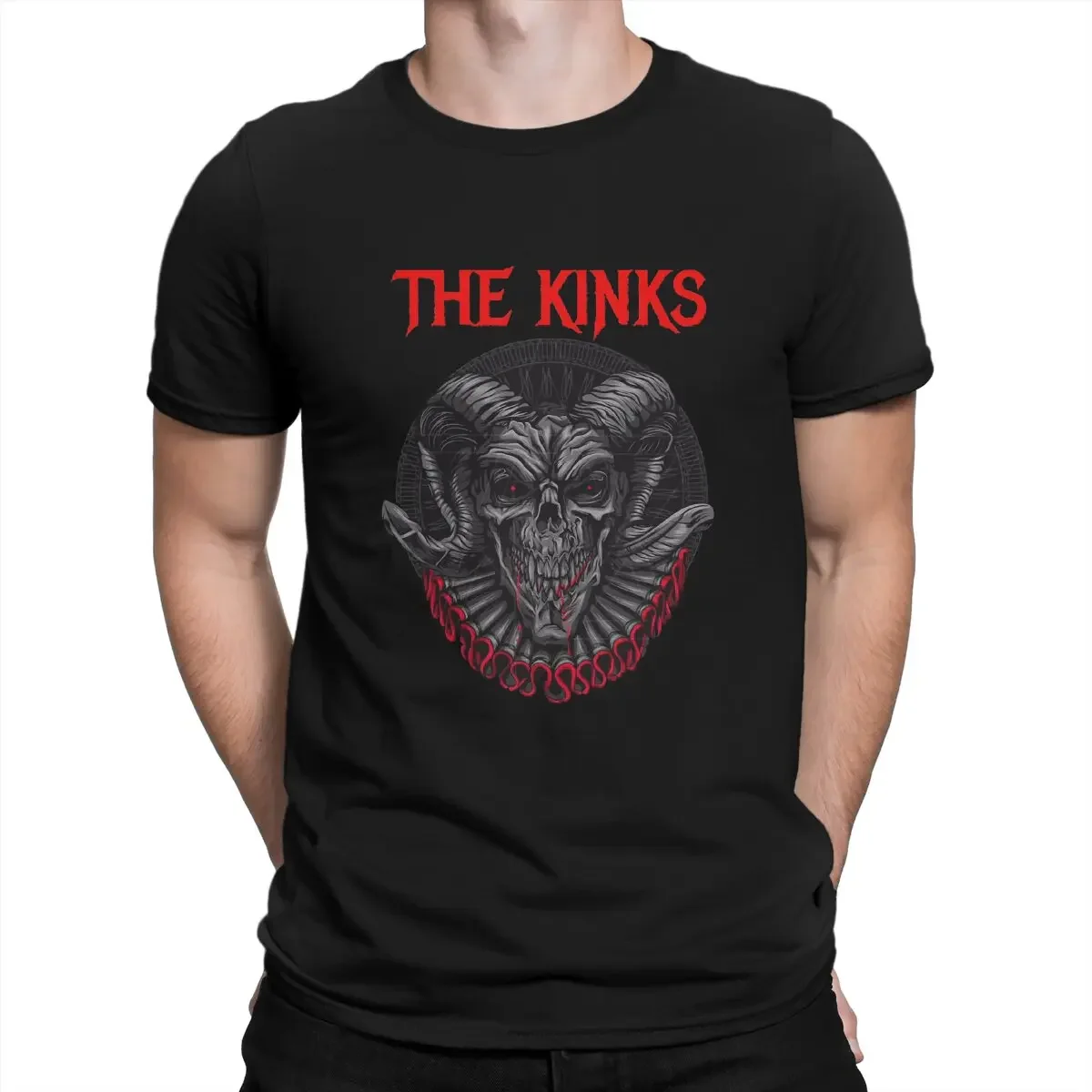 Britpop Band Men T Shirts T-The Kinks Vintage Tee Shirt Short Sleeve Round Neck T-Shirts 100% Cotton Graphic Tops