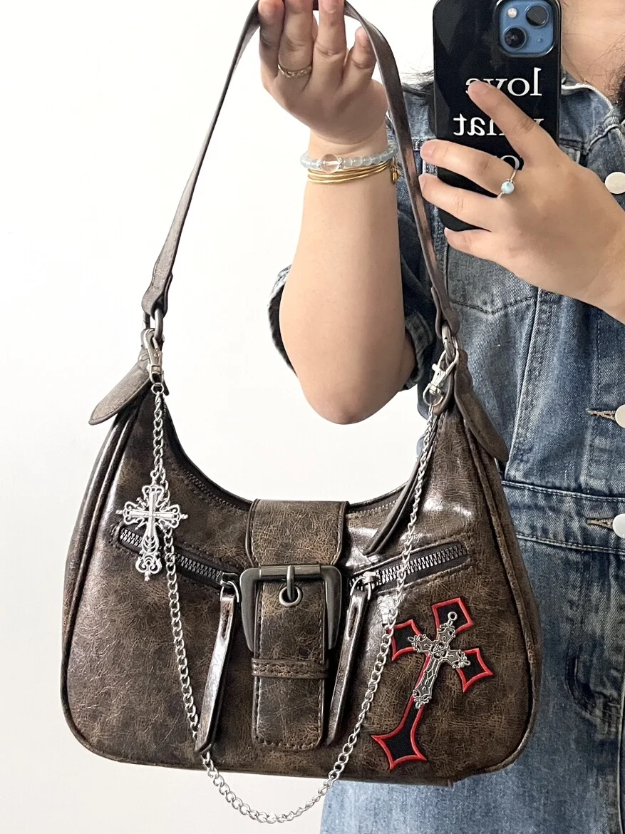 

Оригинальная тяжелая сумка через плечо Wasteland Moon Y2K Millennium Spicy Girl, сумка через плечо с цепочкой, модная трендовая сумка для подмышек