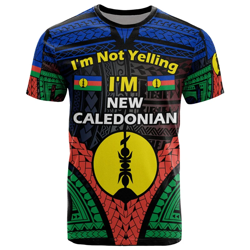 New Caledonia 3D Printed T Shirt Men Summer Crew Neck Short Sleeves Hawaiian Oversized Tees Casual Streetwear Polynesian T-shirt