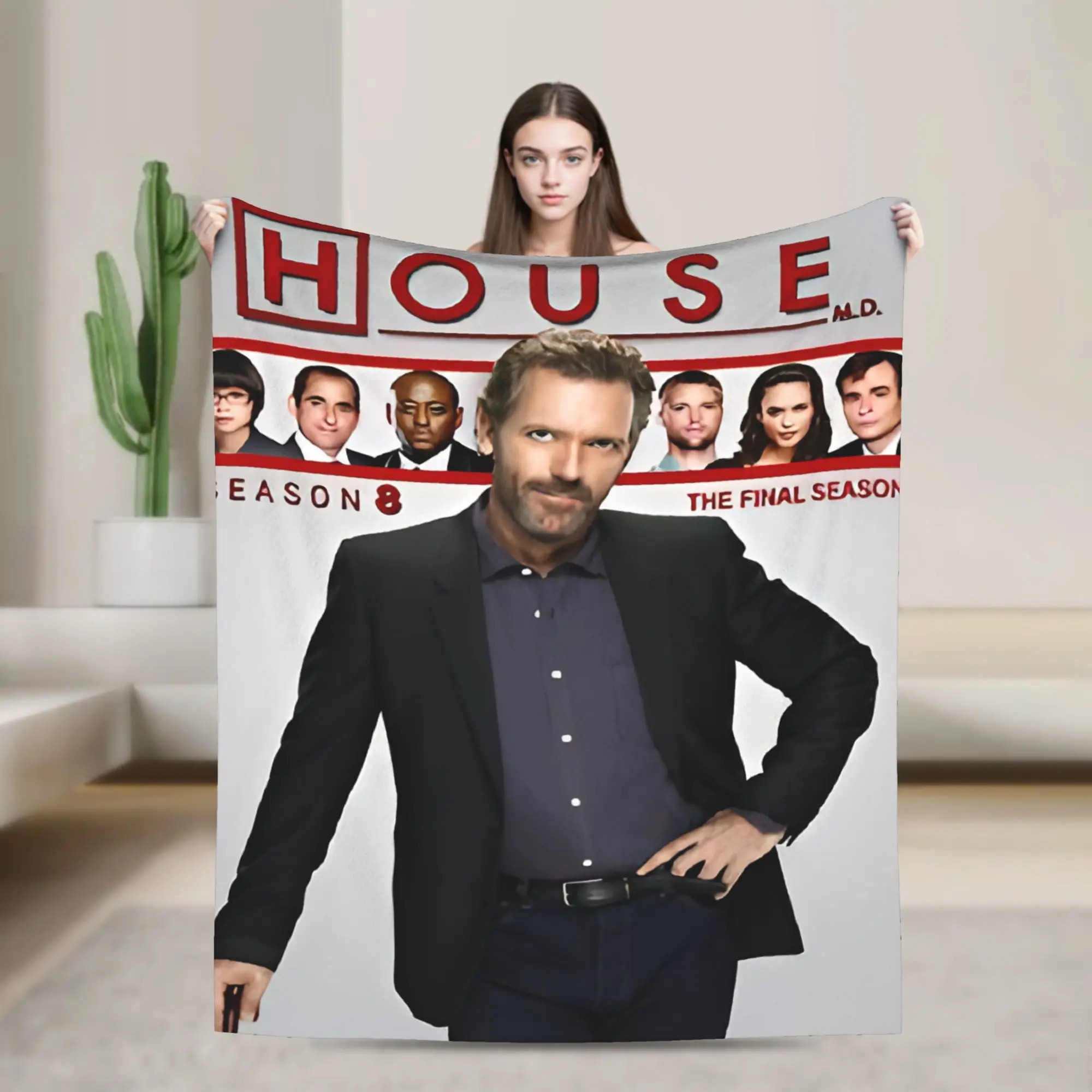 Dr. Gregory House Television Poster Blanket Warm Soft Plush Bedding Throws For Bedroom Travel Office Flannel Bedspread Bed Cover