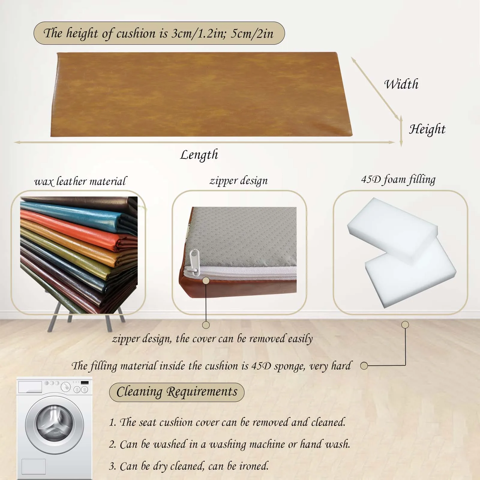 PVC Leather Sofa Armrest Pad Waterproof Household Stool Cushion Isolation Pad Pillow for Bed Bay Window Balcony Backrests