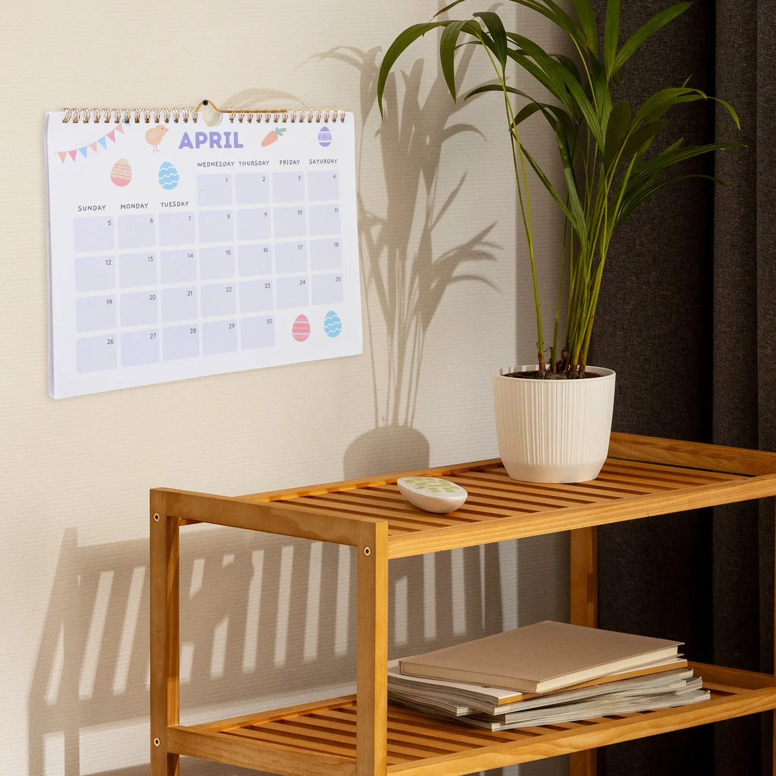 

Minimalist Wall Calendar 2026 Monthly English Planner Coil Bound Hanging Calendar Family Office Kitchen Wall Planner