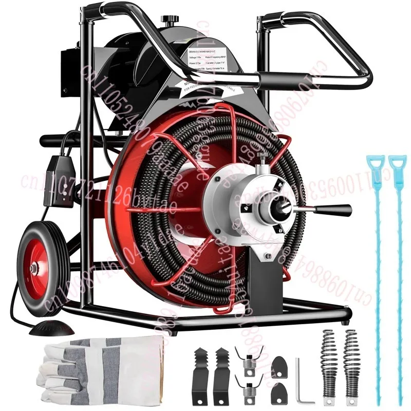 

Electric Drain Cleaner Machine 75 Ft X 3/8 Inch Auto Feed for 1" to 4" Pipes 370W Open Drain Cleaning Tool