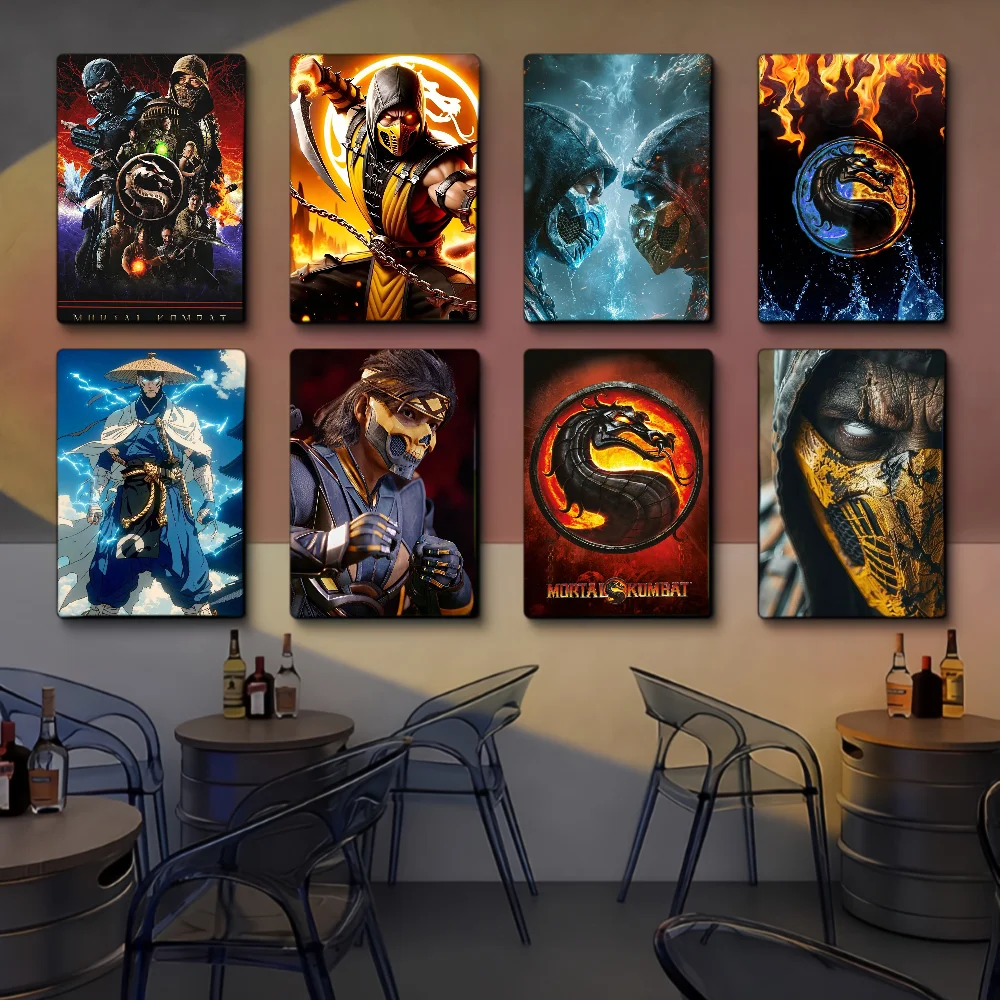 

M-Mortal K-Kombat Fighting Game Classic Vintage Posters Waterproof Paper Sticker Coffee House Bar Home Decor