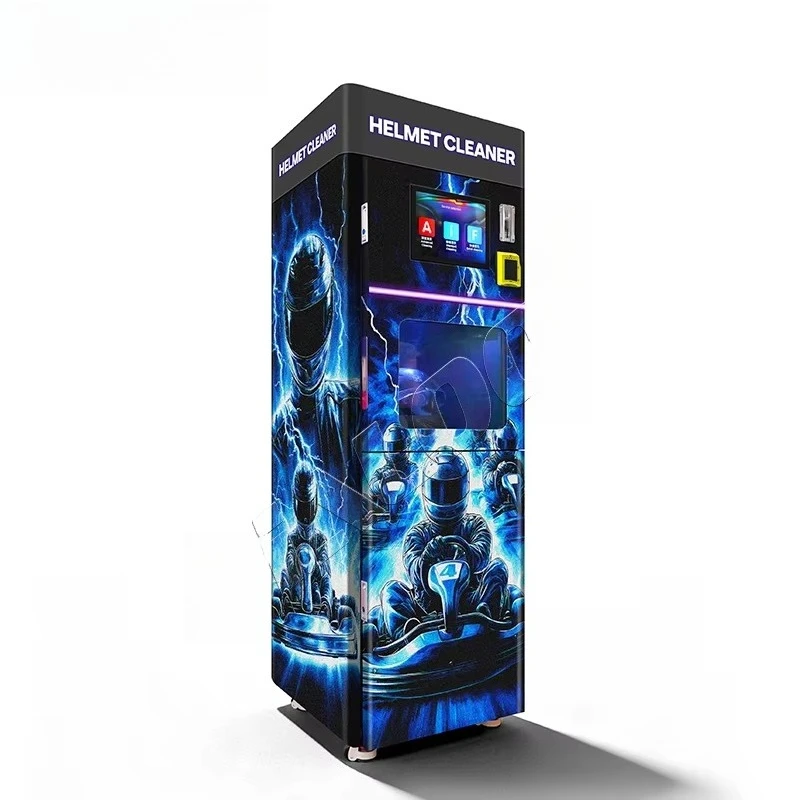 FOODLINE Customized Helmet Cleaning Vending Machine Touch Screen Wi-Fi/4G LTE Coin QR Code Credit Card Payment Options