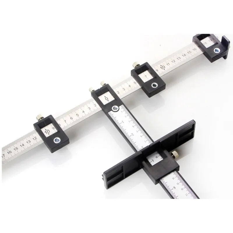 

AC23-Drill Template Guide Tool, Punch Locator Tool, Adjustable For Installation Of Doors Drawer Handles Knobs Hole Drilling