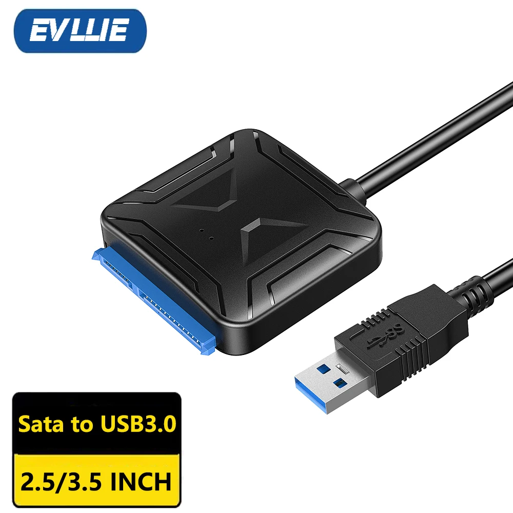 Adaptador de disco duro USB SATA 3,5 a SATA, Cable de disco duro HDD SSD de 3,0/2,5 pulgadas, 12V, 2A, CA/CC