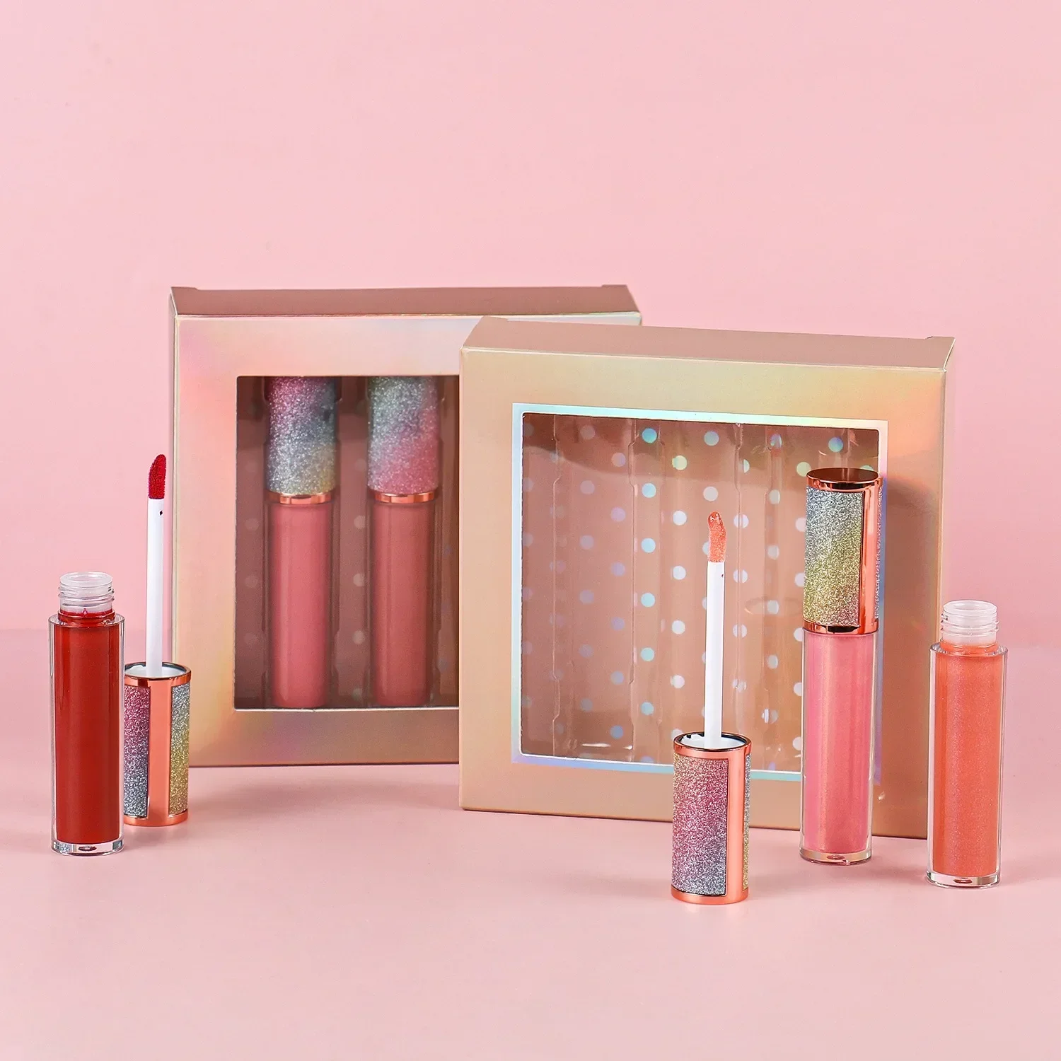 Private Label Lipgloss set di trucco vegano Kit per il trucco delle labbra all'ingrosso di alta qualità