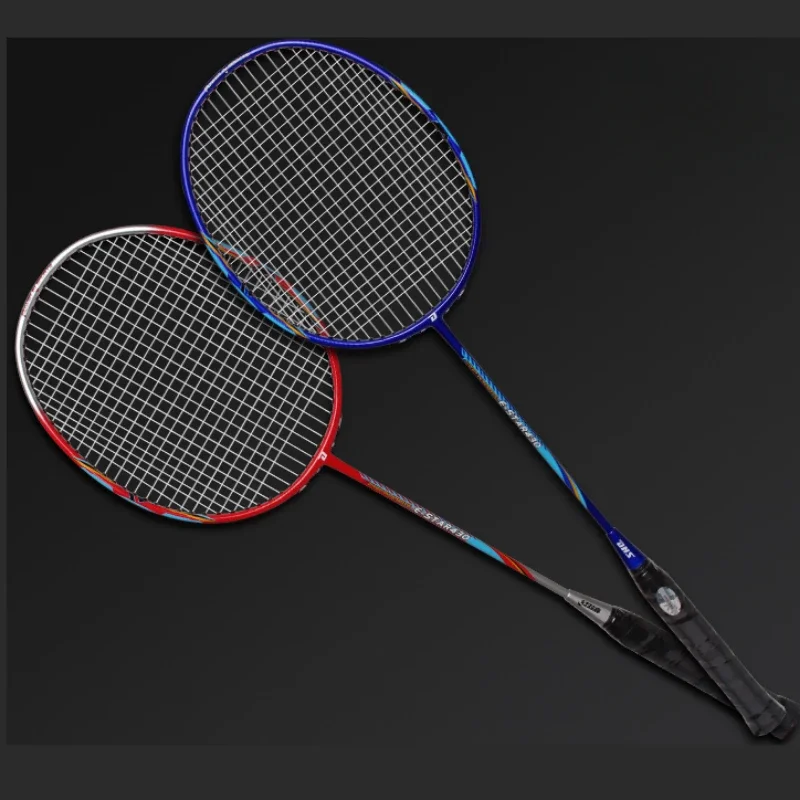 Raquette de badminton ultra légère en carbone pour hommes et femmes, durable, double raquette pour adultes, entraînement professionnel, sports