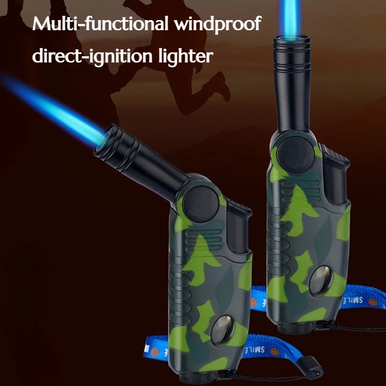 Windproof Elbow-shaped  Direct-impact Lighter Fire-irrigation Cigar-specific Spray Gun Portable Large-capacity Lighter
