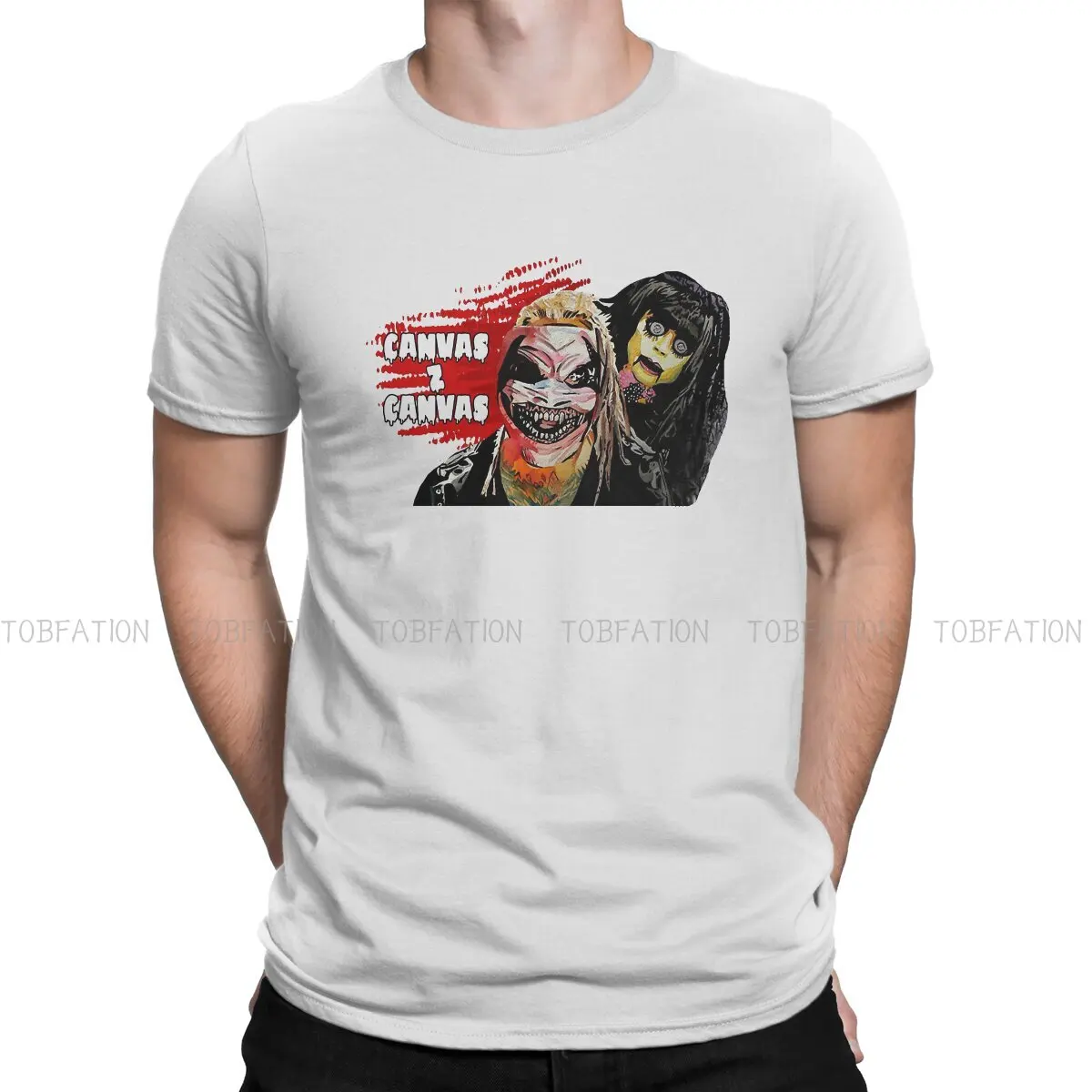 Canvas Harajuku TShirt Let Me In Horror Stories Style Tops Casual T Shirt Men Short Sleeve Unique Gift Idea