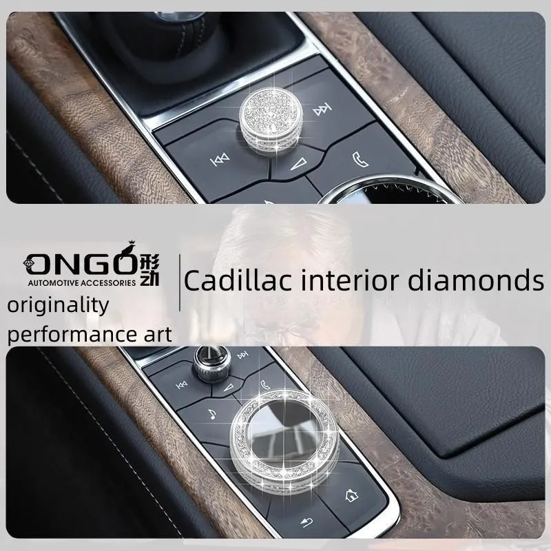 

Ongo Shape Suitable For Cadillac CT5 Interior Crystal Drill CT6 Decorative Knob Stickers Modification XT5 Diamond XT6