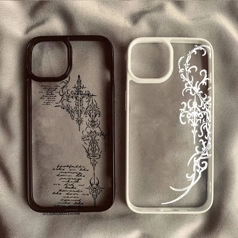Image: Coque de téléphone transparente motif croix gothique pour iPhone 17 16 15 Pro 14 13 11 12 Pro Max Air 16E X XR XS Max 7 8 Plus SE