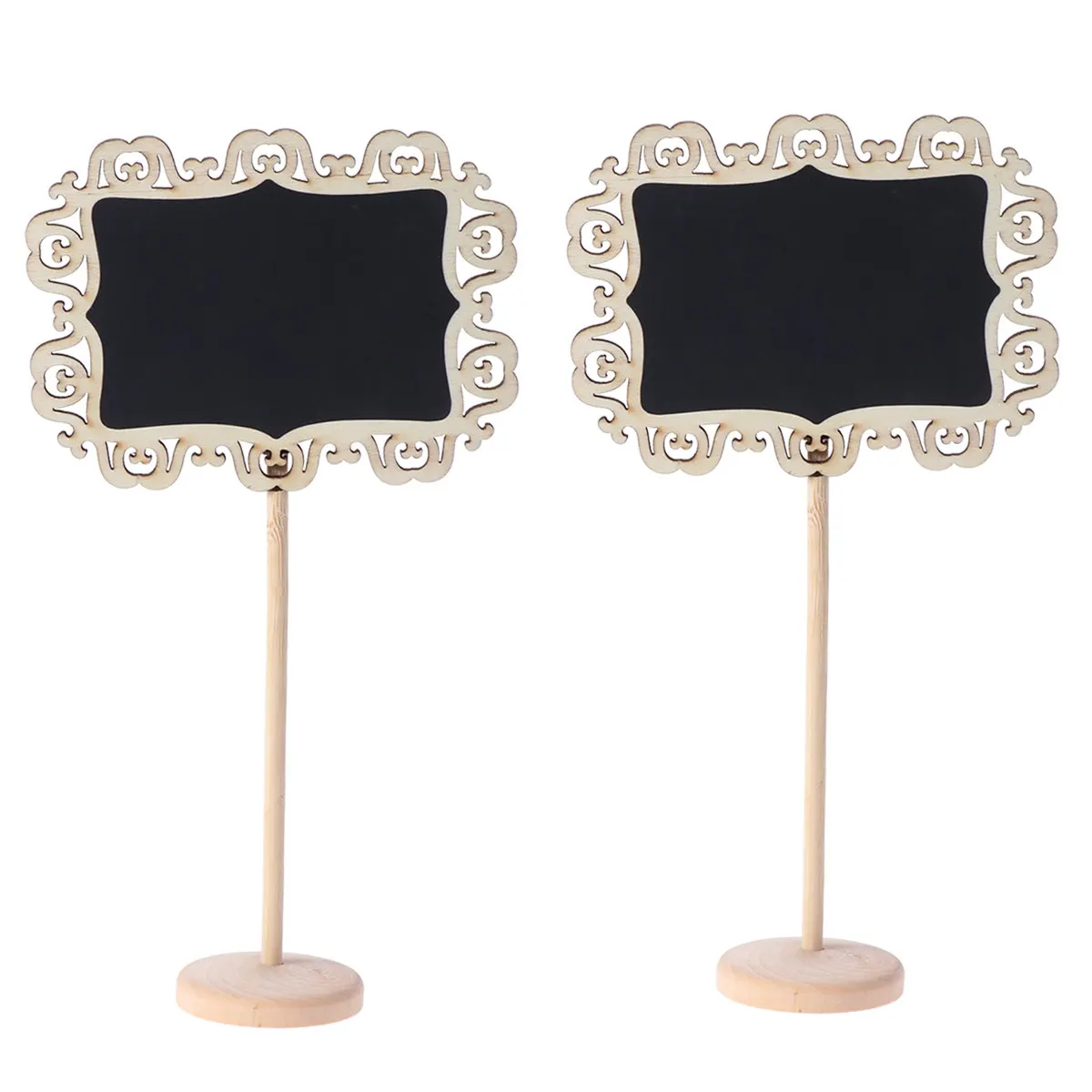 

8Pcs Wooden Blackboard Set Thick Mini Chalkboards Removable Stands Wipeable Water Pens Cleaning Cloth for Wedding Birthday Party