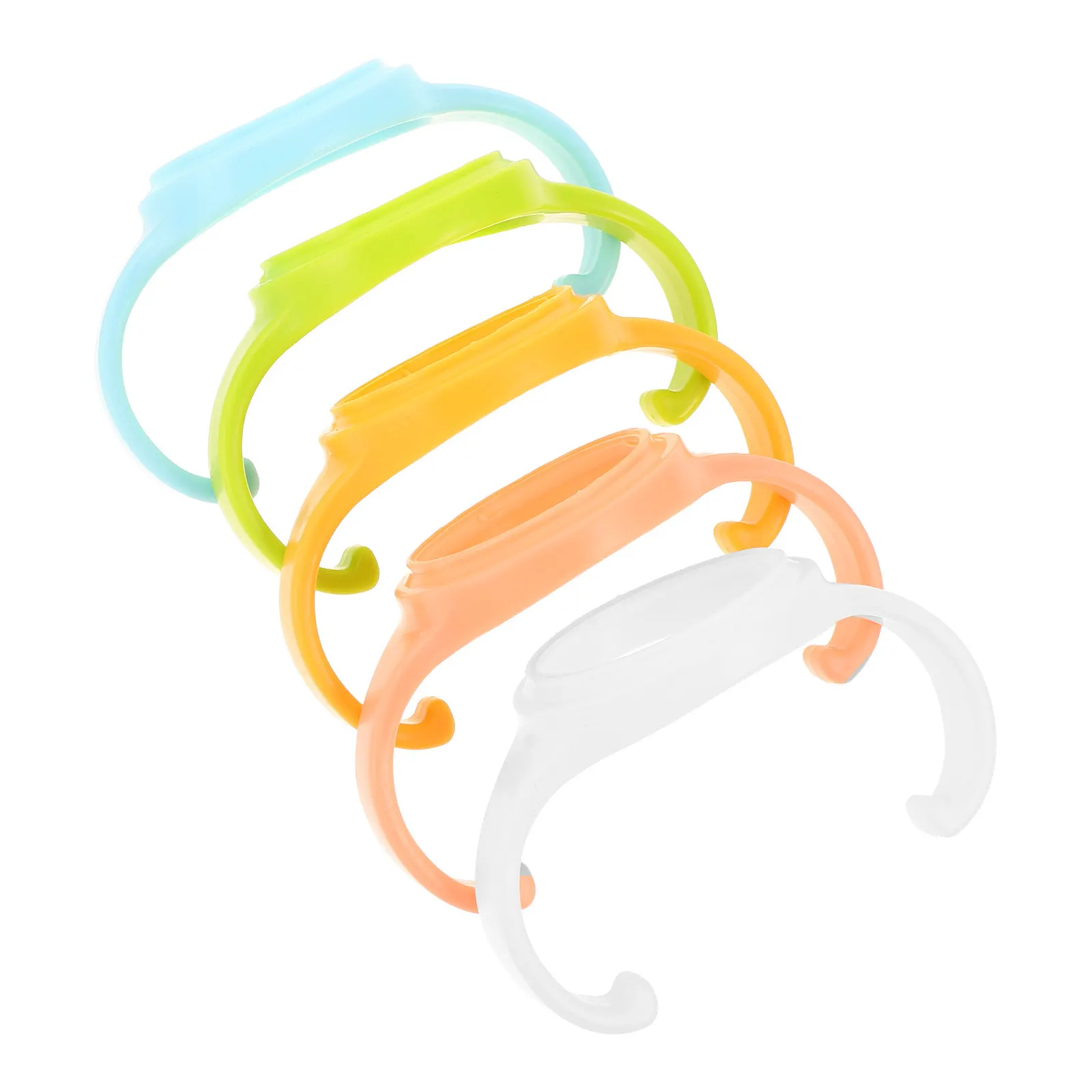 

5Pcs Universal Baby Bottle Handles Wide Neck Plastic Ergonomic Grips for Easy Cleaning Dishwasher Safe for Toddlers Newborns