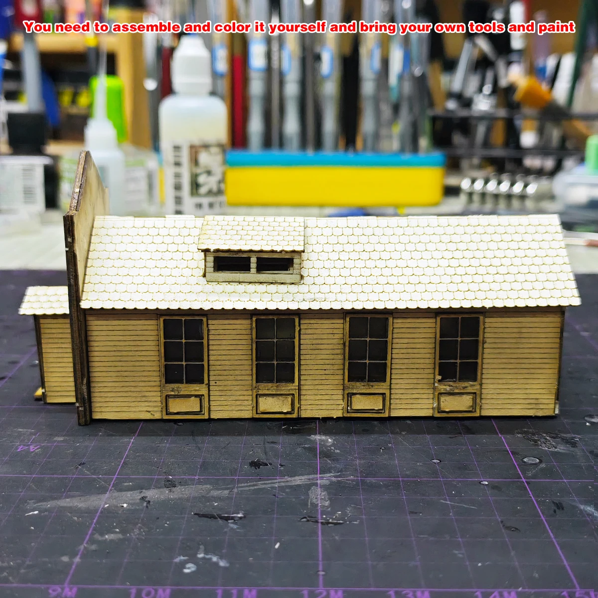 Architekturmodell-Bausatz Miniatur-Eisenbahn-Gaststube Kneipe Tränke Laden Geschäft Diorama Maßstabsmodellbausatz HO 1/87 – Detail 1
