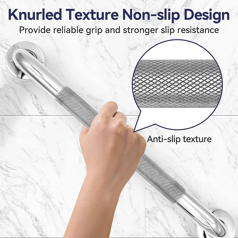 High quality stainless steel bathtub toilet handrail shower safety support handle towel rack image 2