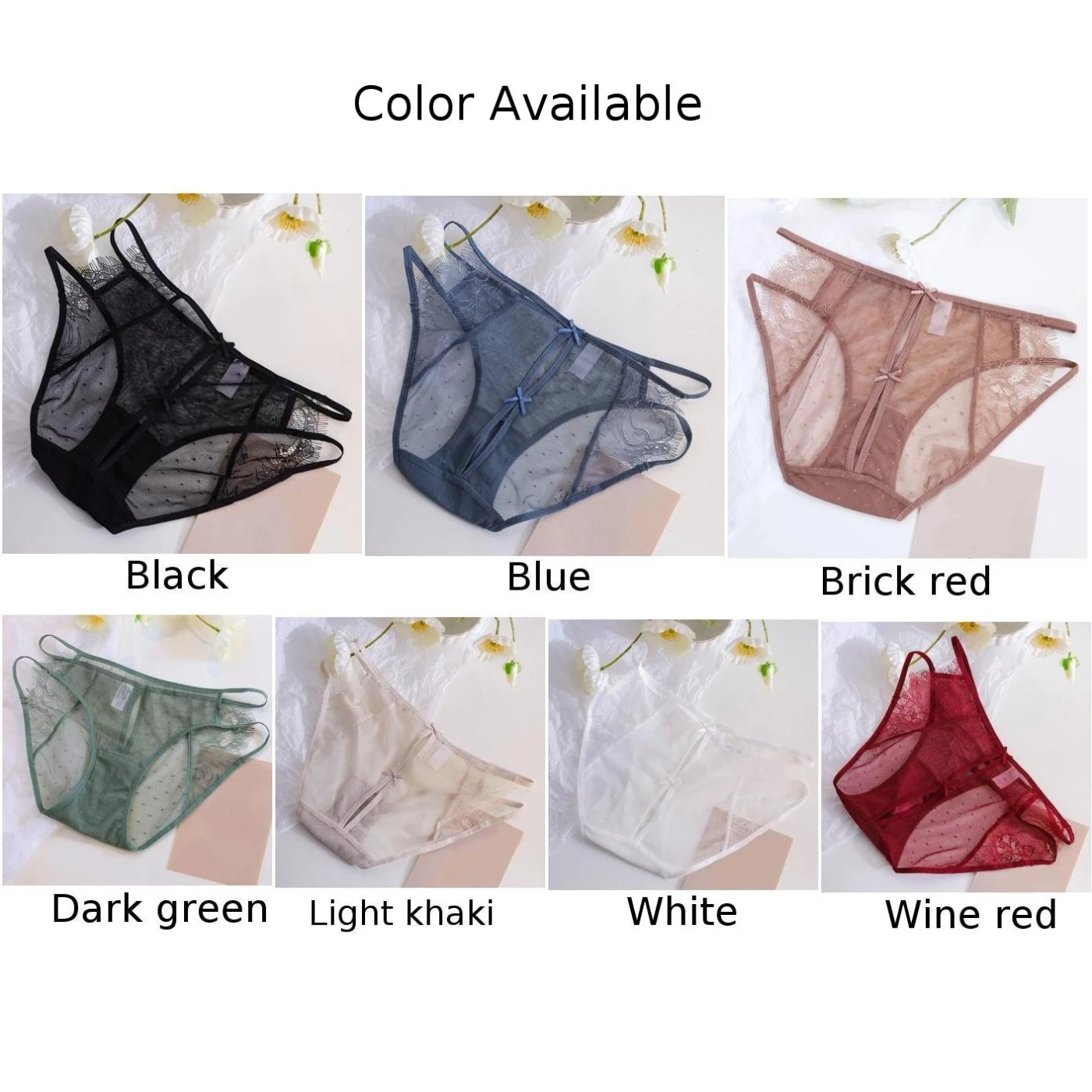 브리프 경량 중공 레이스 여성용 팬티 See Though Knicker 탄력 중공 레이스 여성용 패키지 내용