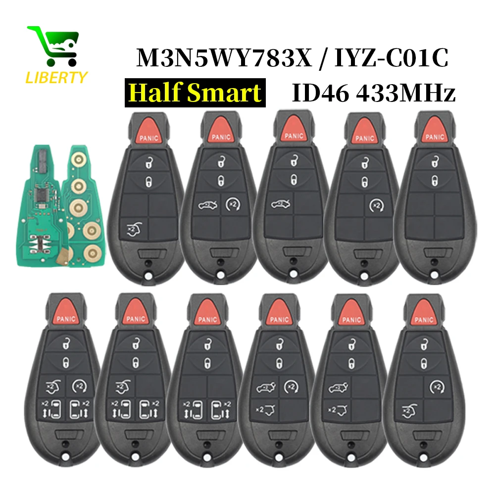 

Liberty 433Mhz 7941 Remote Car Key Fob M3N5WY783X For Chrysler Town & Country Jeep Grand Cherokee Dodge Caravan Journey IYZ-C01C