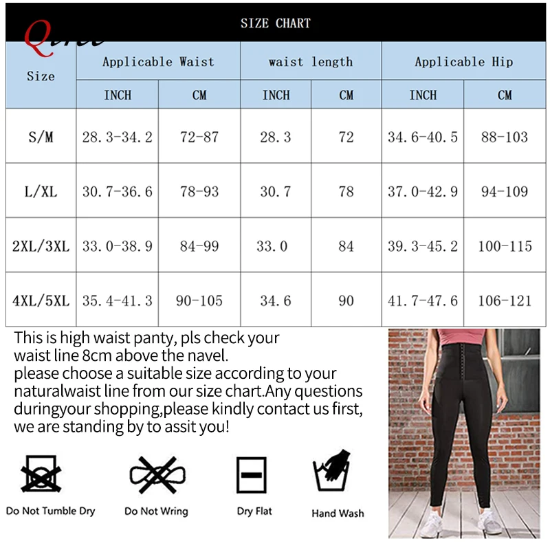 Qtree Sauna Sweat Shorts for Women High Waisted Hot Thermo Waist Trainer Slimming Leggings Trimmer Pants Body Shaper with Hooks