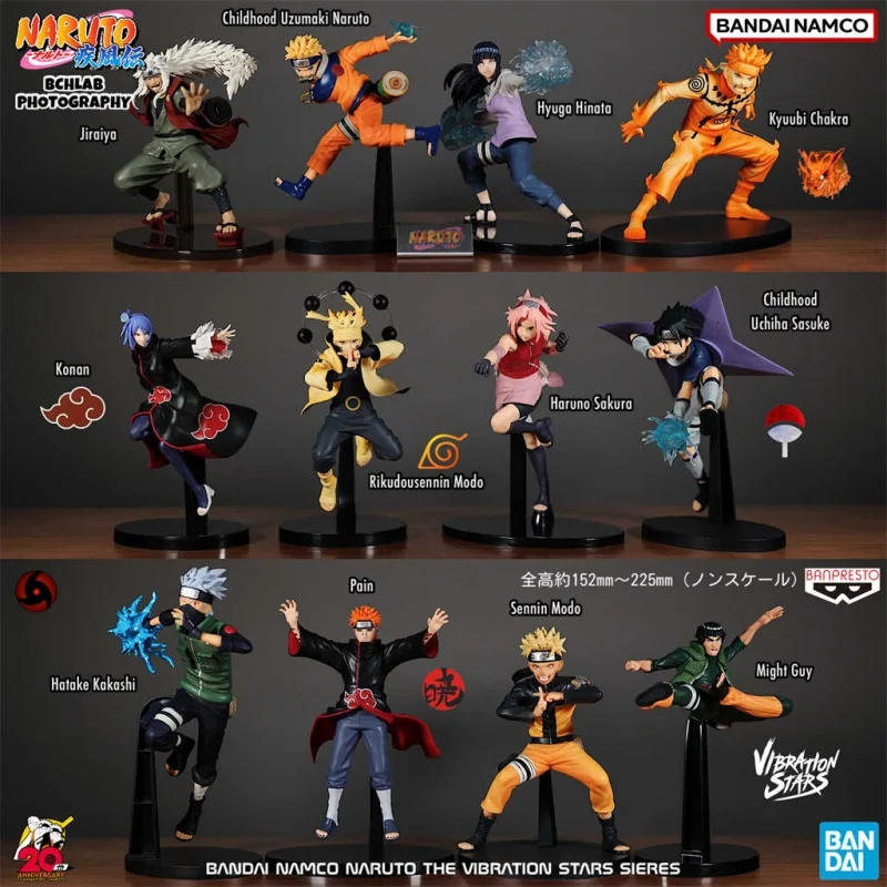 

Аутентичные Bandai Naruto Vibrition Stars, полная серия Наруто Саске Какаши, орнамент ручной работы, модель праздника, коллекционные подарки, игрушки