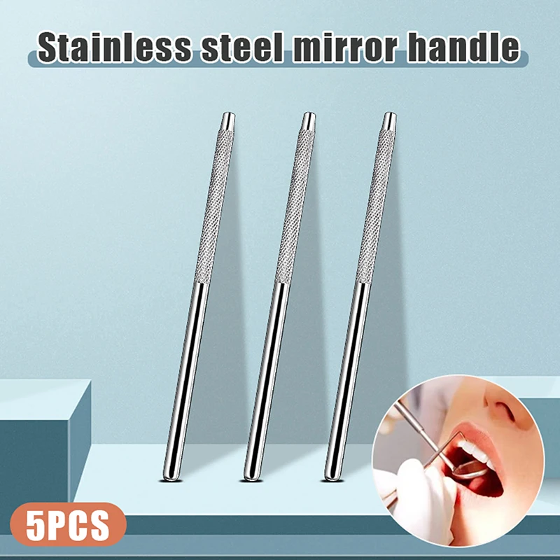 5Pcs Dental Mouth Mirror Handle Accessories Stainless Steel Oral Mirrors Dentist Instruments Whitening Clean Dentistry Lab Tools