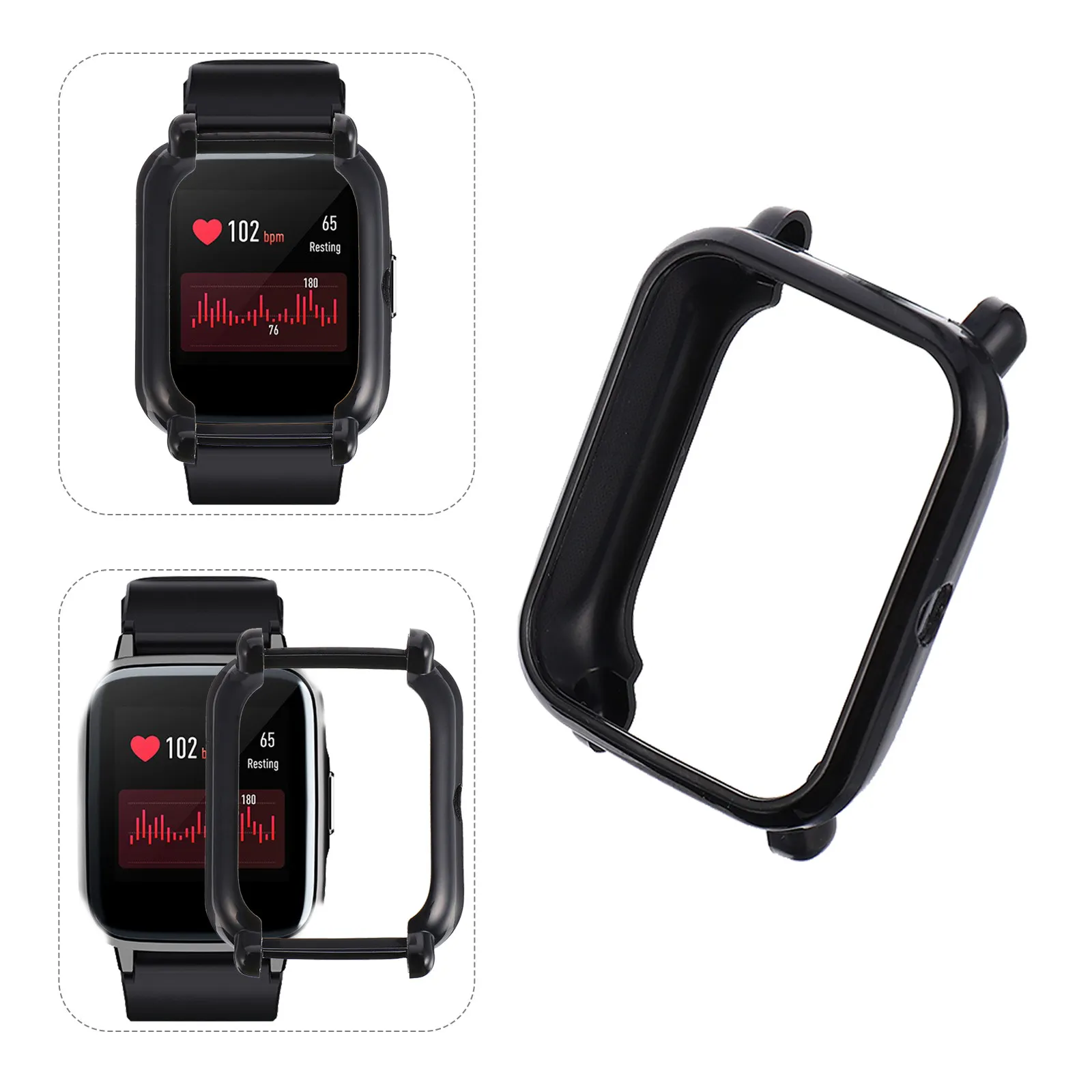 

Watch Protective Case Compatible for Bip S Creative Durable Lightweight Protective Frame Cover for Sports Meetings