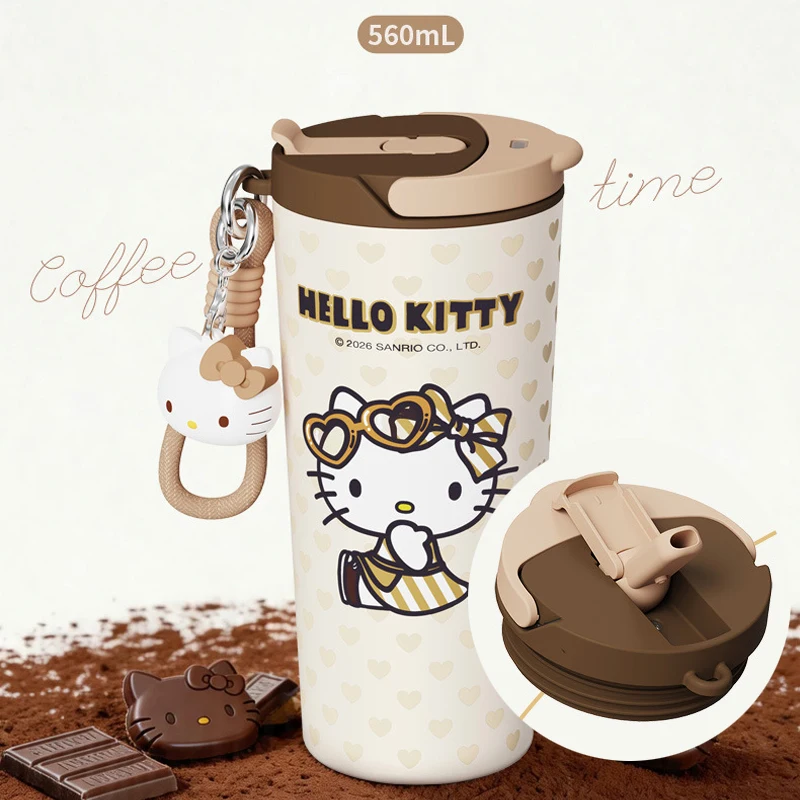 X&W Hello Kitty Insulated Water Bottle 316 Stainless Steel Vacuum Insulated Mug Portable Leakproof Thermal Cup for Friends