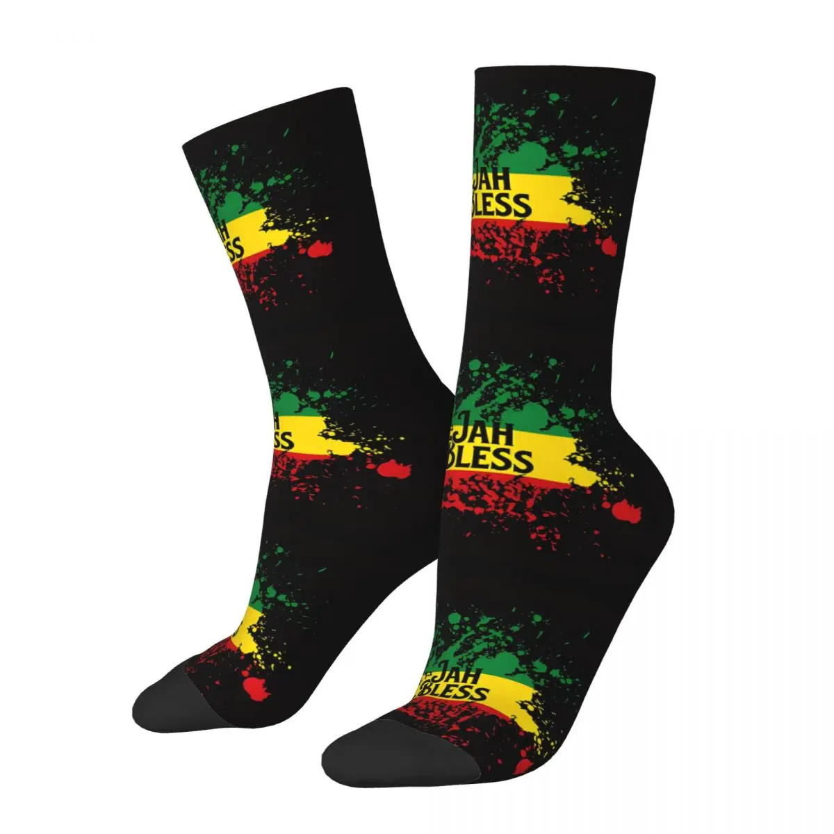 

Jah Bless Rasta Flag Splash Bath Mat Kawaii Socks Shopping Cartoon Pattern Socks