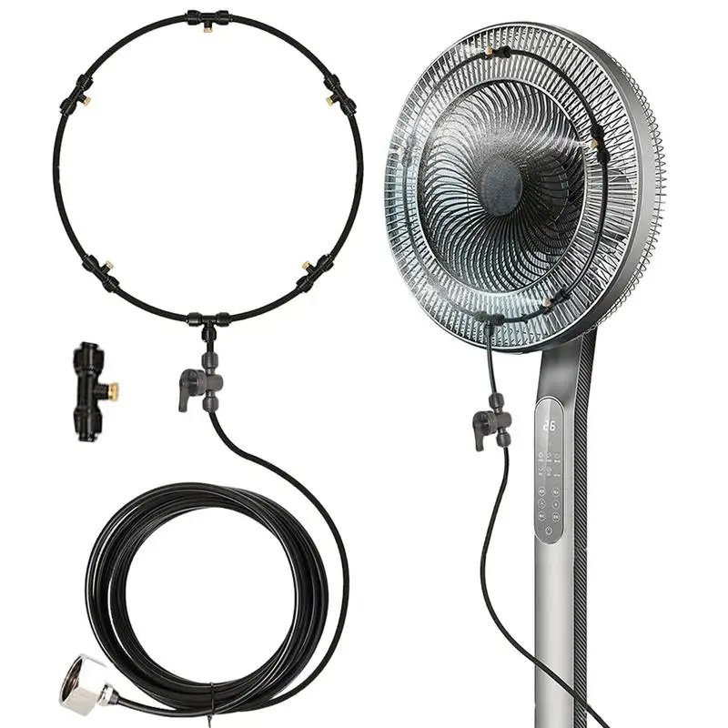 

Fan Mister Kit 26FT Adjustable Outdoor Misters Misting Tool Outdoor Fan Misting Cooling System With Valve And 6 Nozzles For