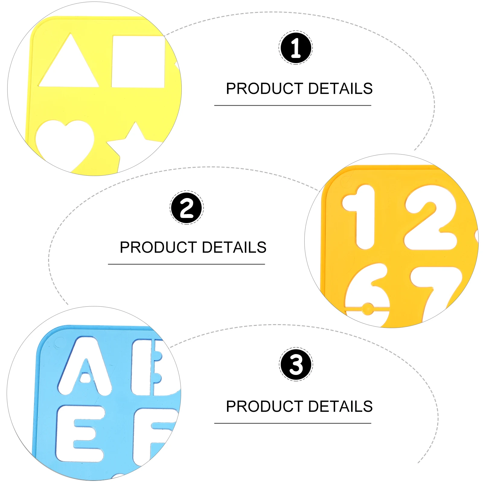 1Set Educational Ruler Set Learning Tool Alphabet Stencils Number Stencils Ruler for Painting Graffiti Development