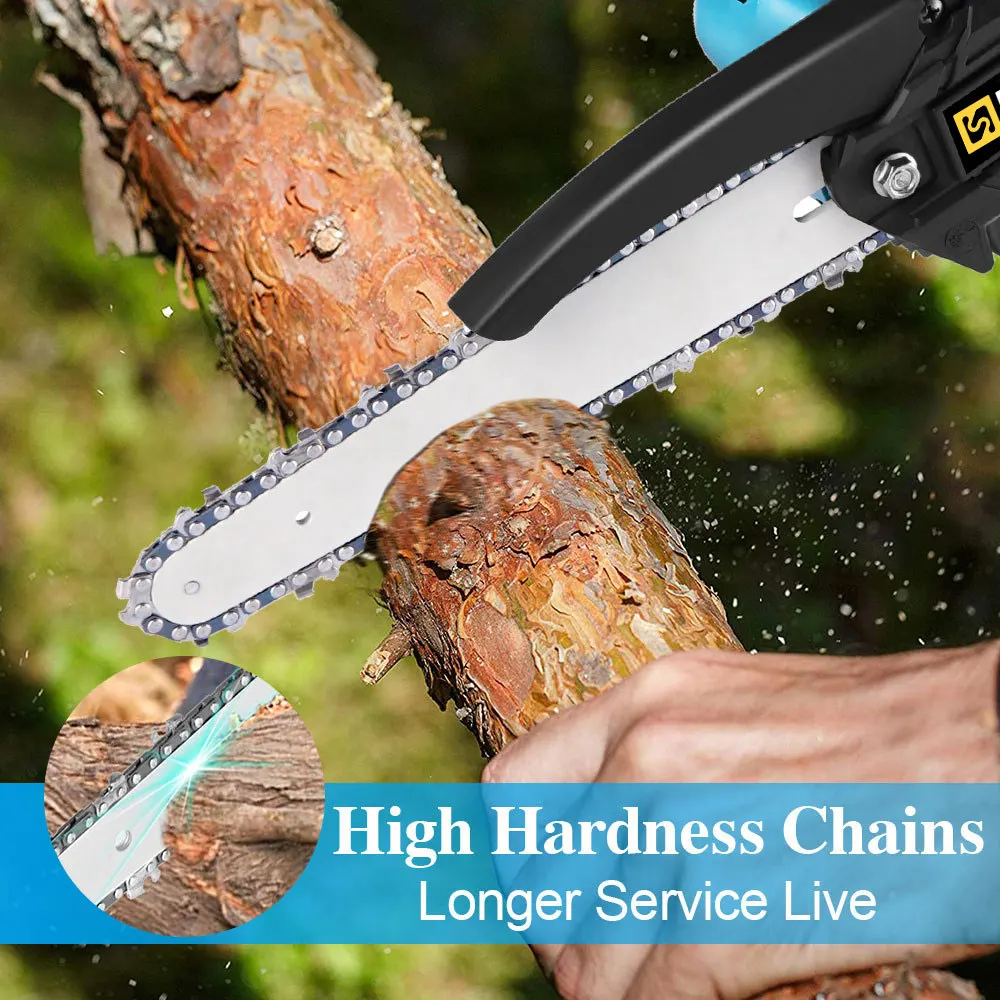 Gisam Brushless 8 Inch Electric Chain Saw Cordless Mini Handheld Pruning Saw Wood Cutters Power Tools For Makita 18V Battery