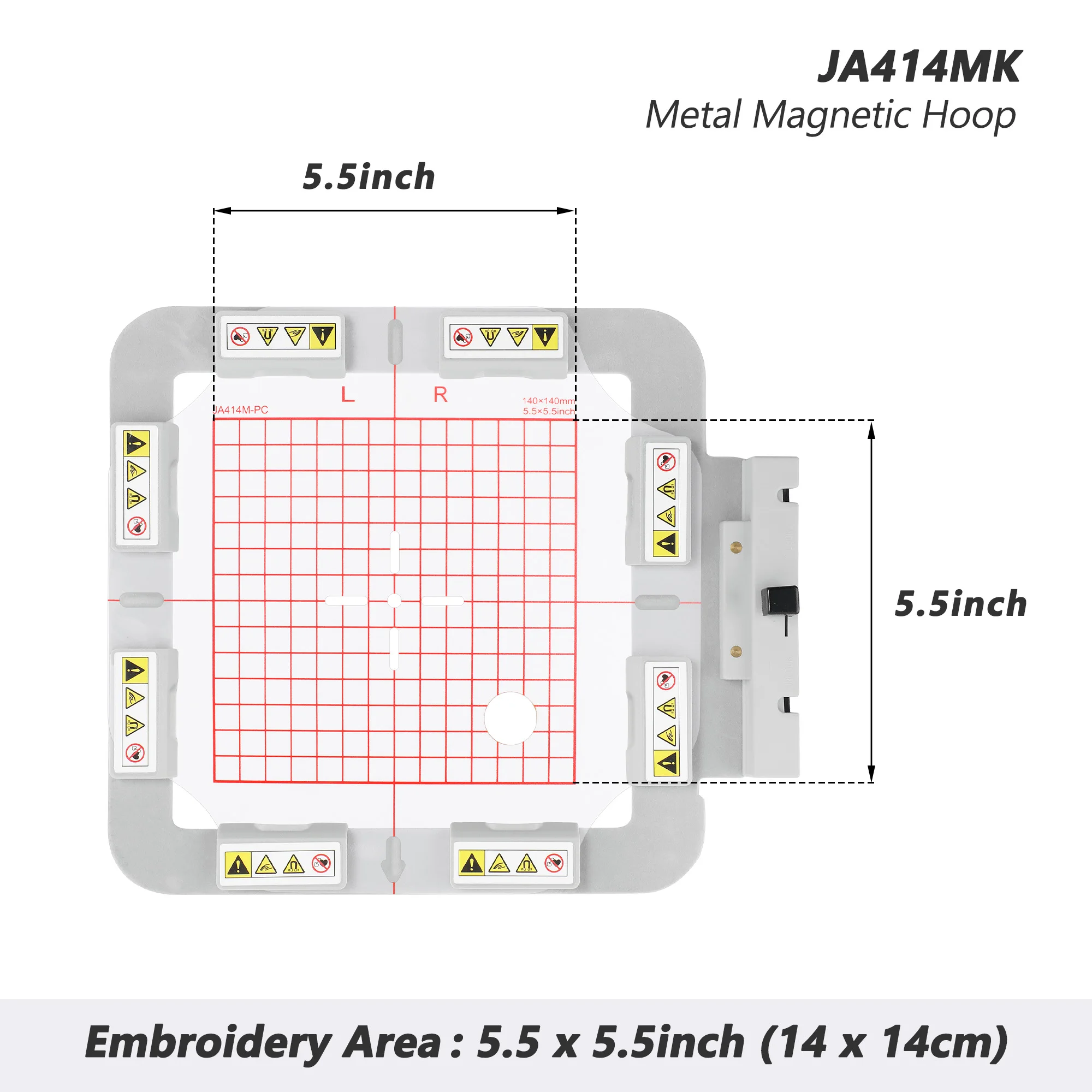 

Magnetic Mighty Hoop JA414M 5.5x5.5inch 140x140mm fit for Janome Memory Craft 400E/500E/550E Elna eXpressive 830