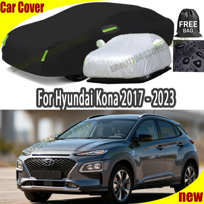 

For Hyundai Kona 201-2023 Outdoor Waterproof Snowproof Sunshade Car Cover 210T Custom Protection Storm Hood