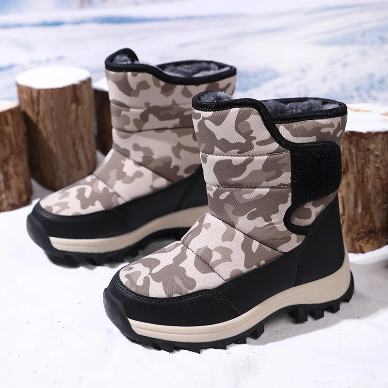 Winter Boots for Children Plush Warm Sports Shoes Boys Girls Non-slip Outdoor Snow Boots Trend Kids Hiking Trekking Ankle Boots