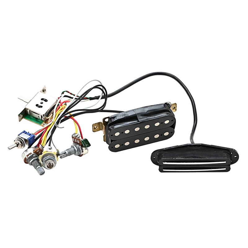 New Prewired Guitar Wiring Harness With Dual Hot Rail Humbucker Pickup Set For Strat Squier Tele Electric Guitar Replacement