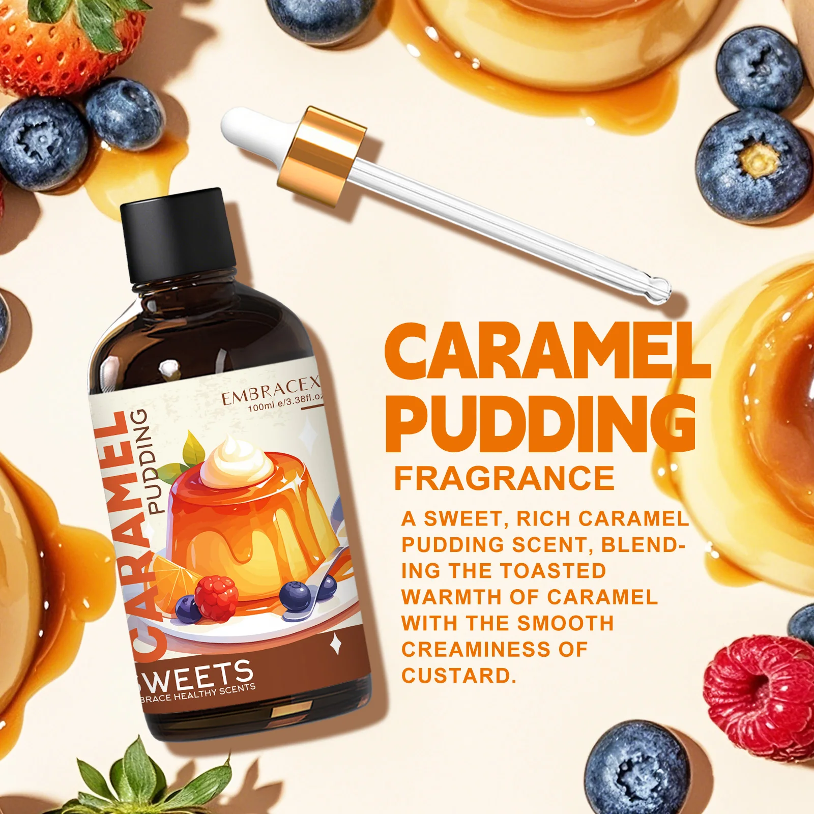 100ml Caramel Pudding Essential Oil  For Diffusers, DIY Projects Long Lasting Sweet Scent Gift To Friends - view 2