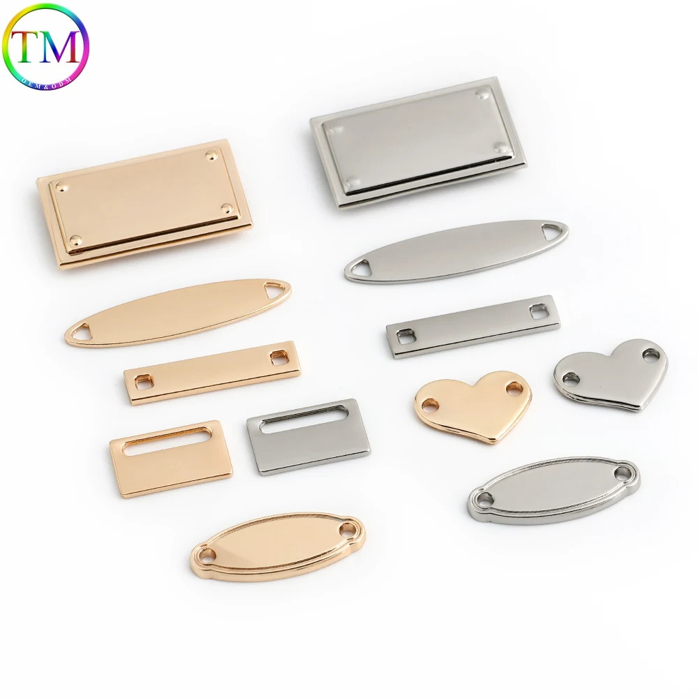 

50/100 шт. металлические бирки с 2 отверстиями, швейные этикетки для домашних животных, бирки для сумок, шляп, гравировка одежды, аксессуары для именных бирки