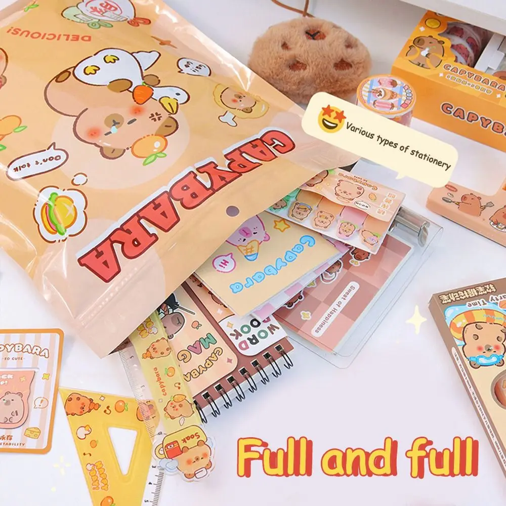 Cartoon Capibara Stationery Blind Bag Funny Capibara Lucky Blind Bag Capybara Notebook Stationery Set