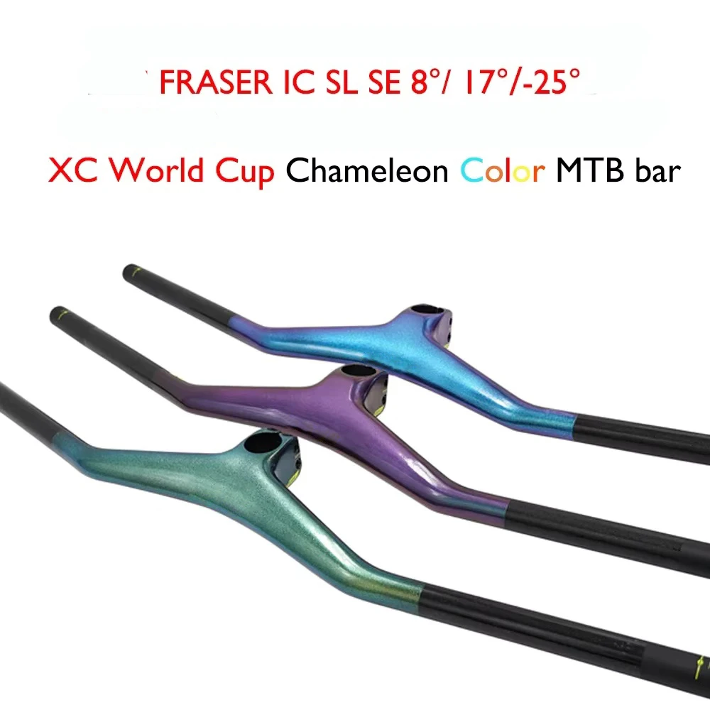 

SYNCROS Chameleon Full Carbon MTB Integrated Handlebar 8°/17°/25°, with Bike Computer Mount for XC/Trail/Endur YELLOW LOGO