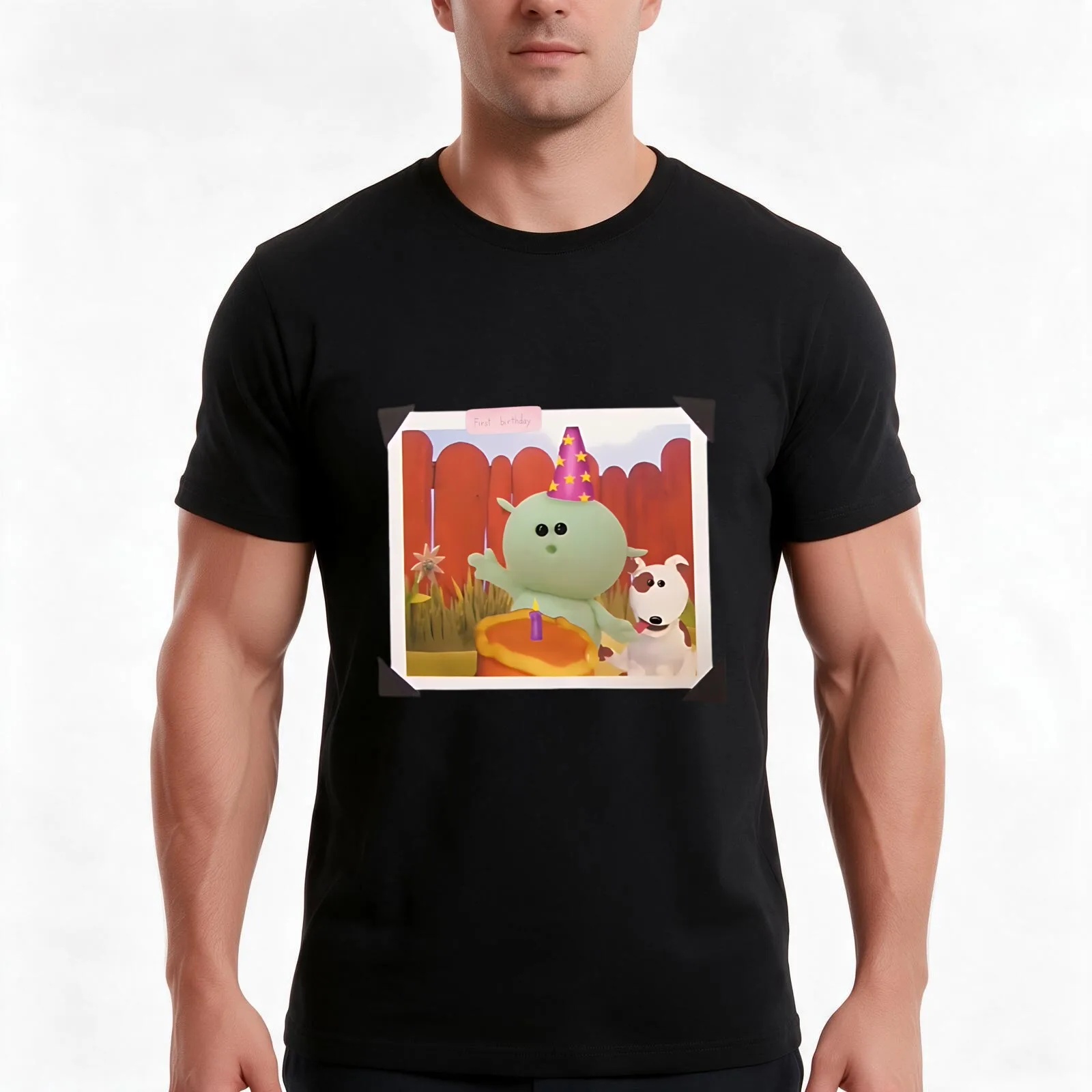 Nanalan Mona and Russer First Birthday T-Shirt, Summer Casual Cotton Tee, Oversized Streetwear Tops, Vintage Graphic Print