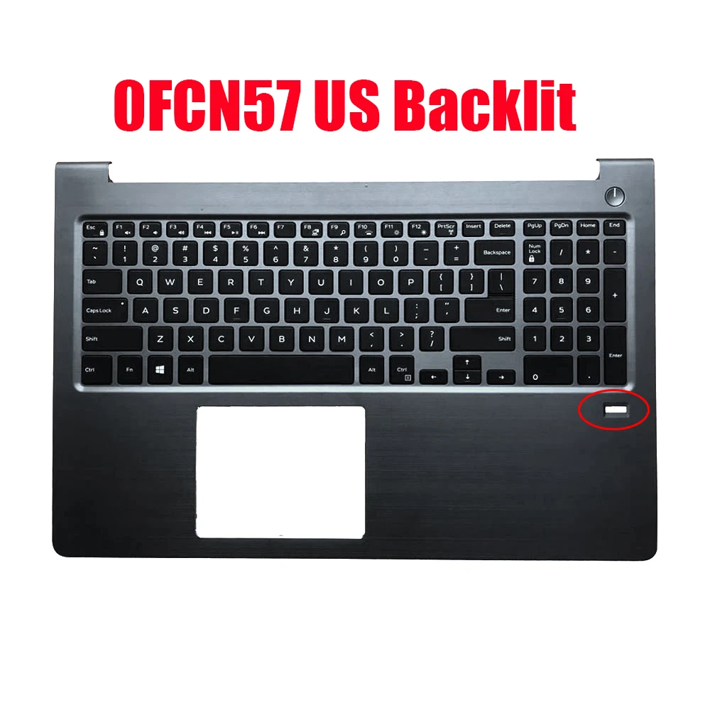 US aptop Palmrest For DELL For Vostro 15 5568 V5568 0FCN57 FCN57 0HJP49 HJP49 With English Keyboard Black Upper Case New