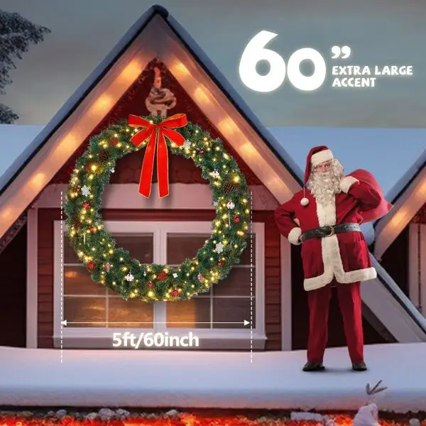 60 بوصة 220 أضواء 600 فروع PVC القوس الديكور جارلاند حديقة جارلاند الديكور الأخضر #2