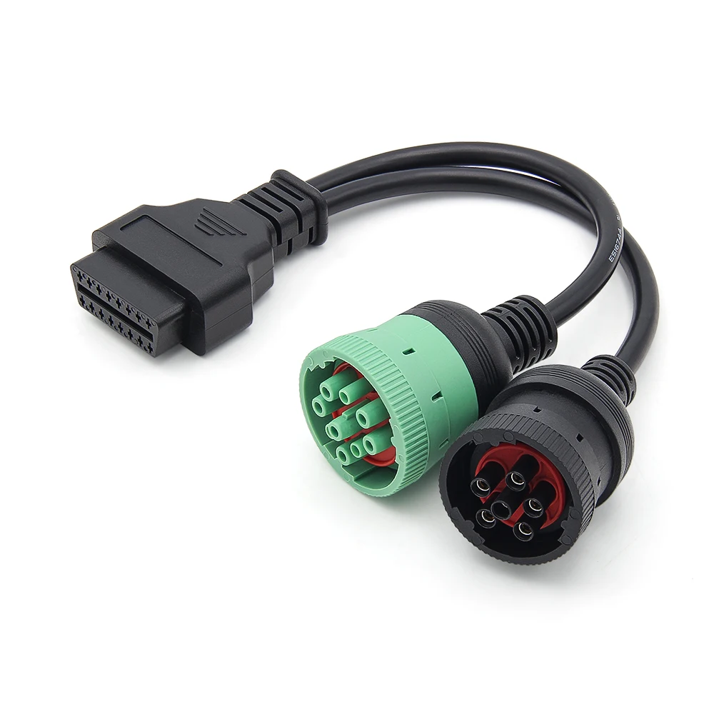 OBD2 Truck Diagnostic Tool for Deutsch Truck 6+9 Pin to 16 Pin OBD2 Y-Cable Adapter  SAE J1708 CAN J1939 Connector for Deutsch view 3