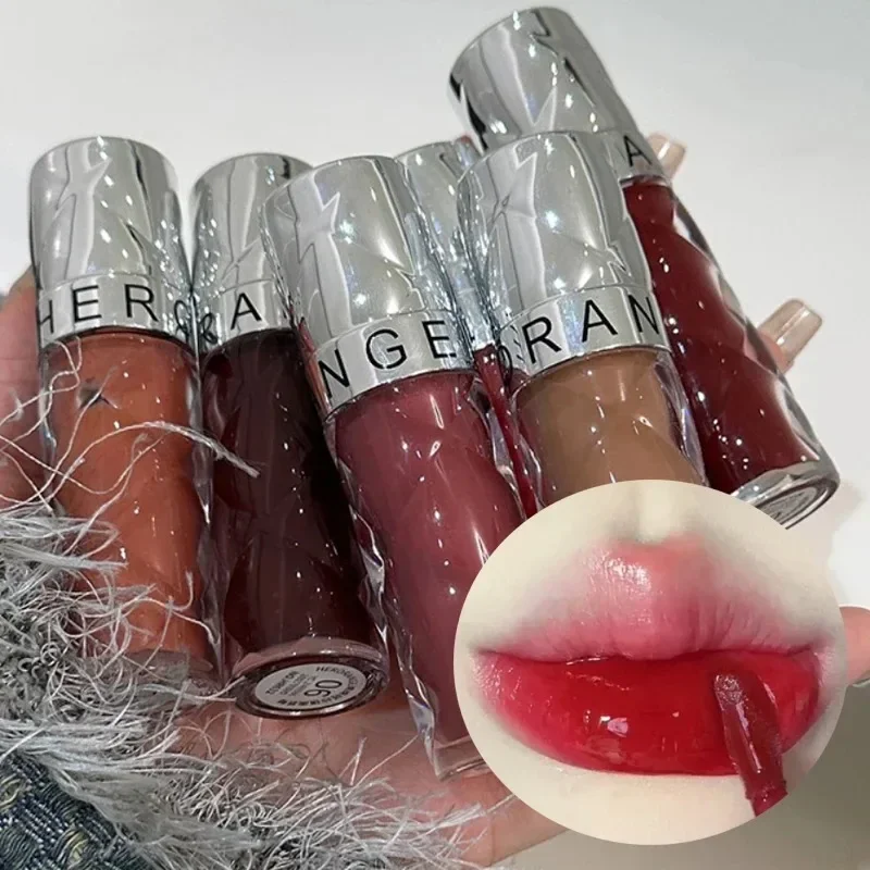 Lucidalabbra a specchio nudo Trasparente idratante Acqua idratante Vetro leggero Gelatina Smalto per labbra carnoso Olio Rossetto Tinta Trucco cosmetico